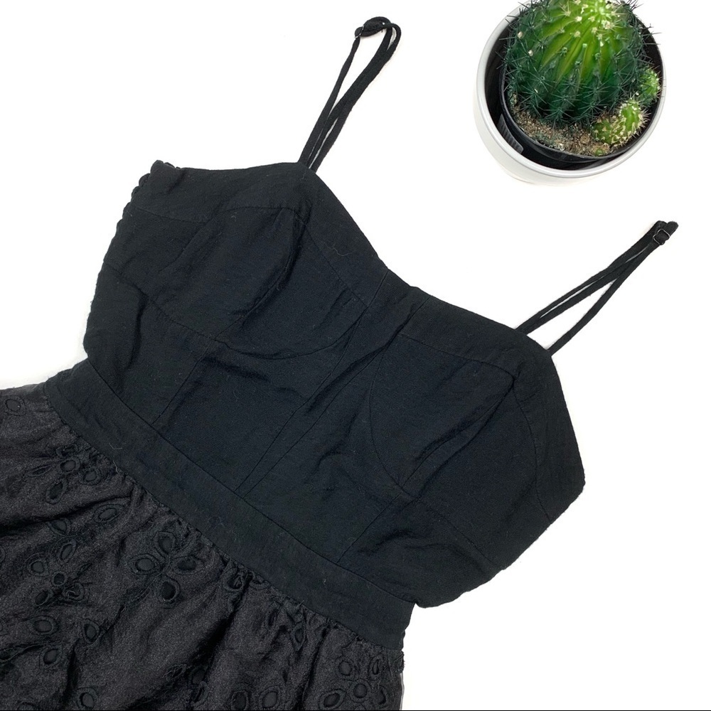 BCBGENERATION Black Mini Floral Cutout Dress